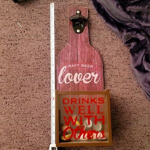 Craft beer wall mounted bottle opener